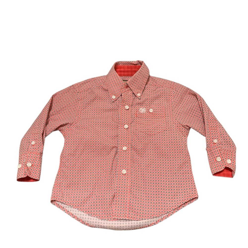 Wrangler Kids Red Patterned Button-Down Shirt